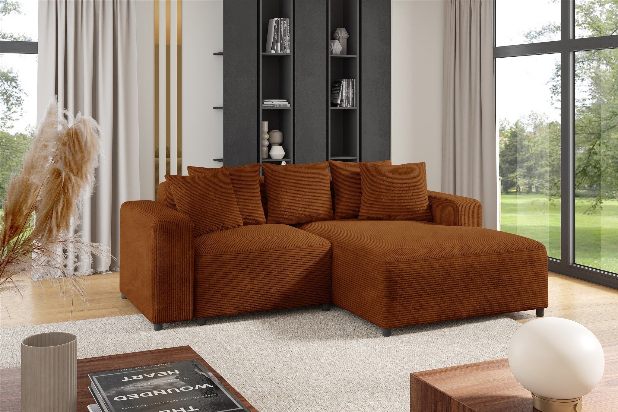 Ecksofa Designersofa MEGAN XS Cordstoff Poso