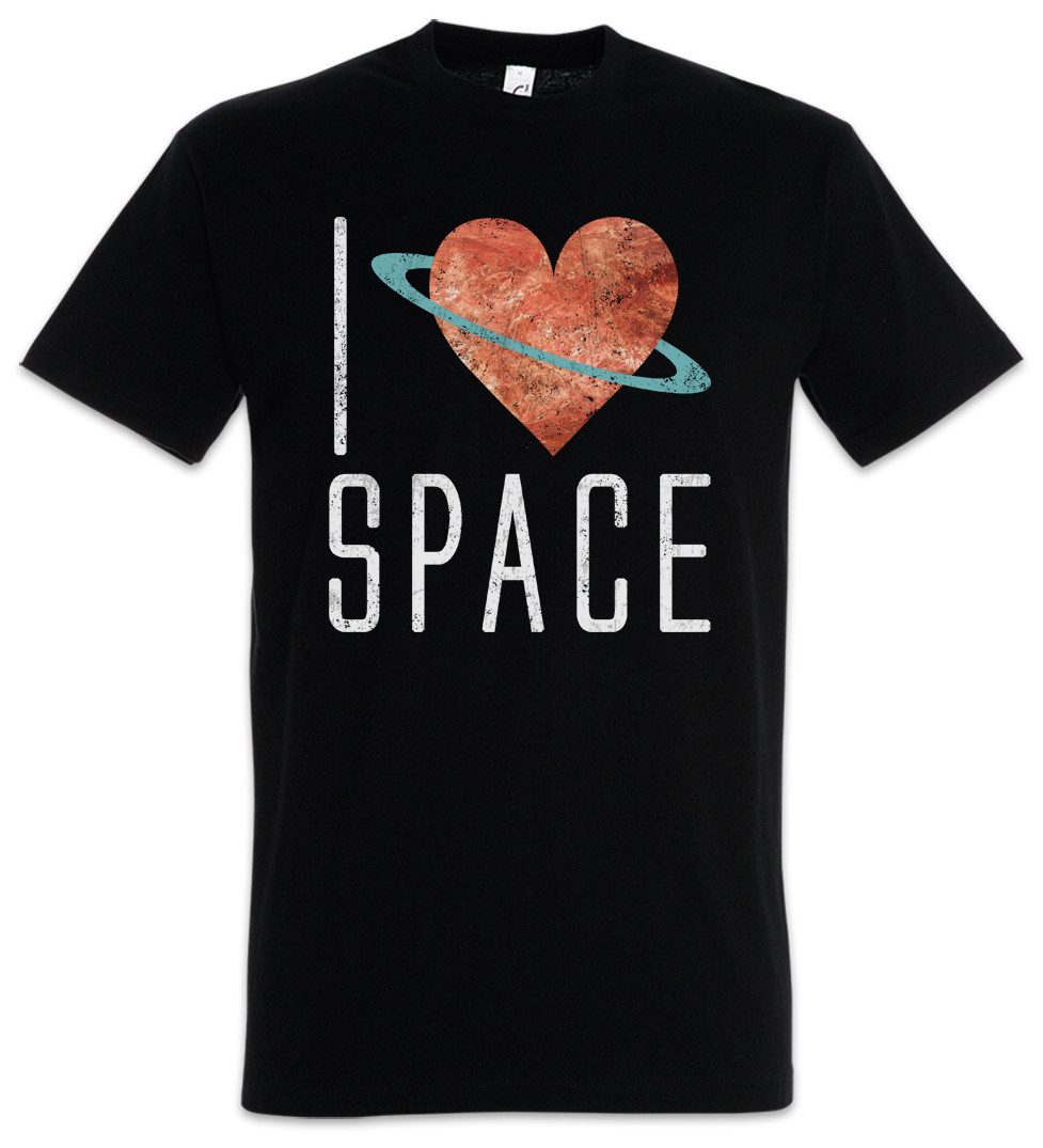 Urban Backwoods Print-Shirt I Love Space Herren T-Shirt Station Astronaut Raumfahrt Cosmonaut (1-tlg) Cosmos Kosmos Weltraum Planeten