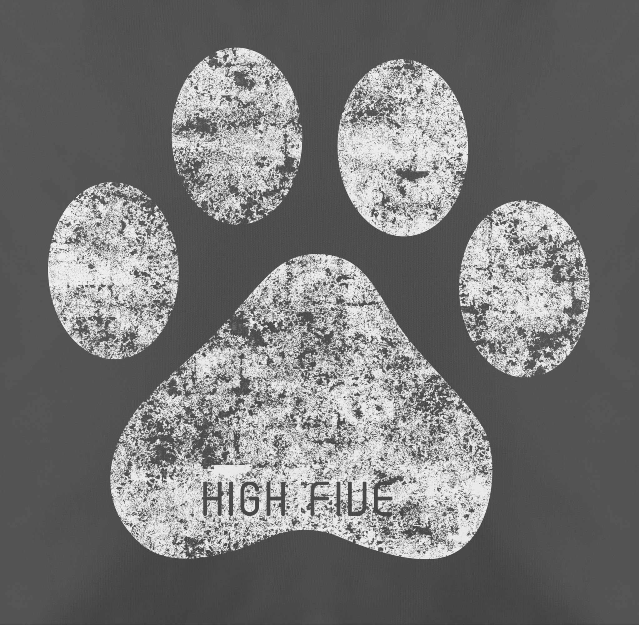 Pfote, Five 2 Deko-Kissen High Dekokissen Grau Shirtracer Hobby Hunde