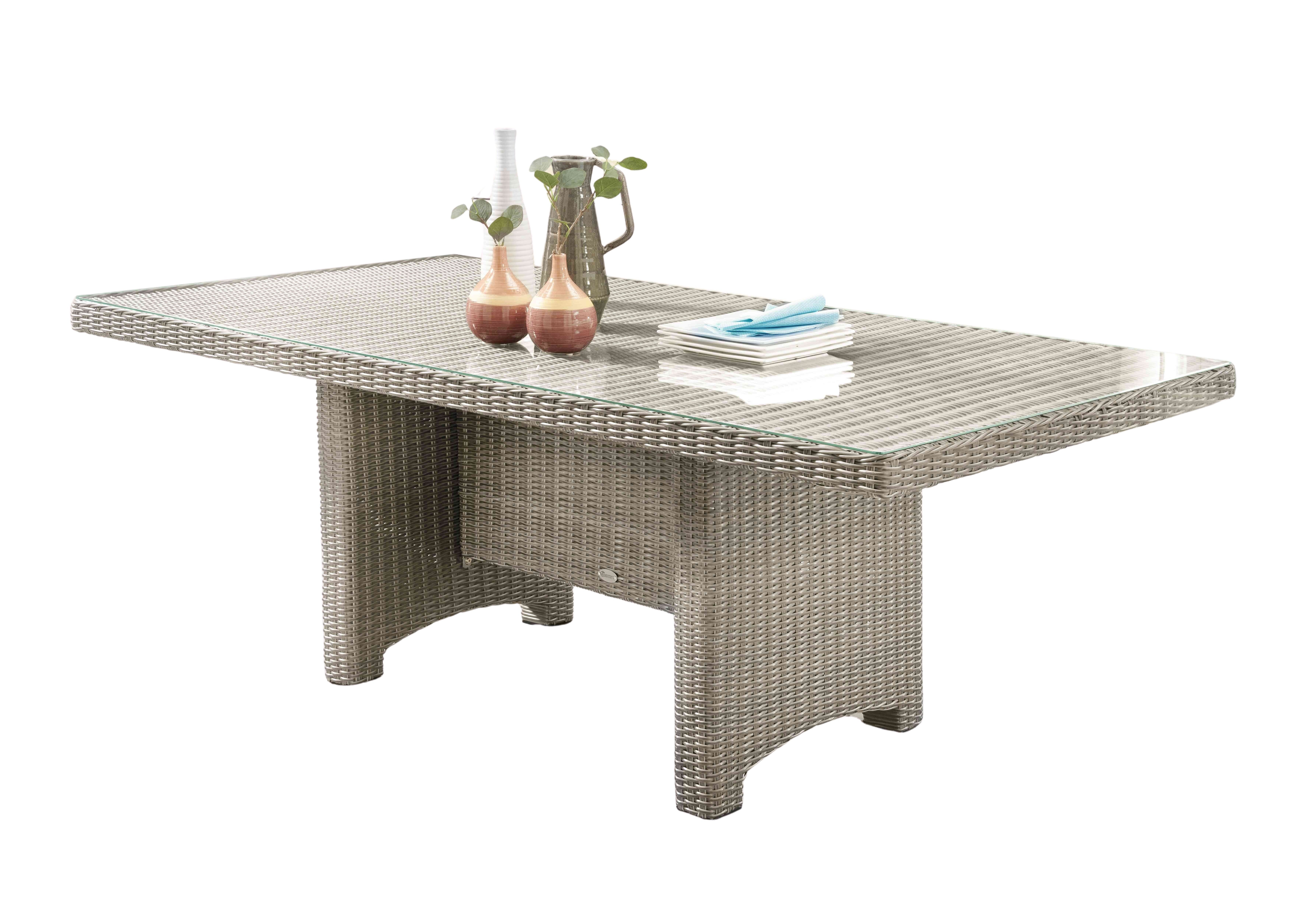 Destiny Gartentisch LUNA, 165x90/200x100 x 75 cm, rechteckig, aufgelegte Glasplatte