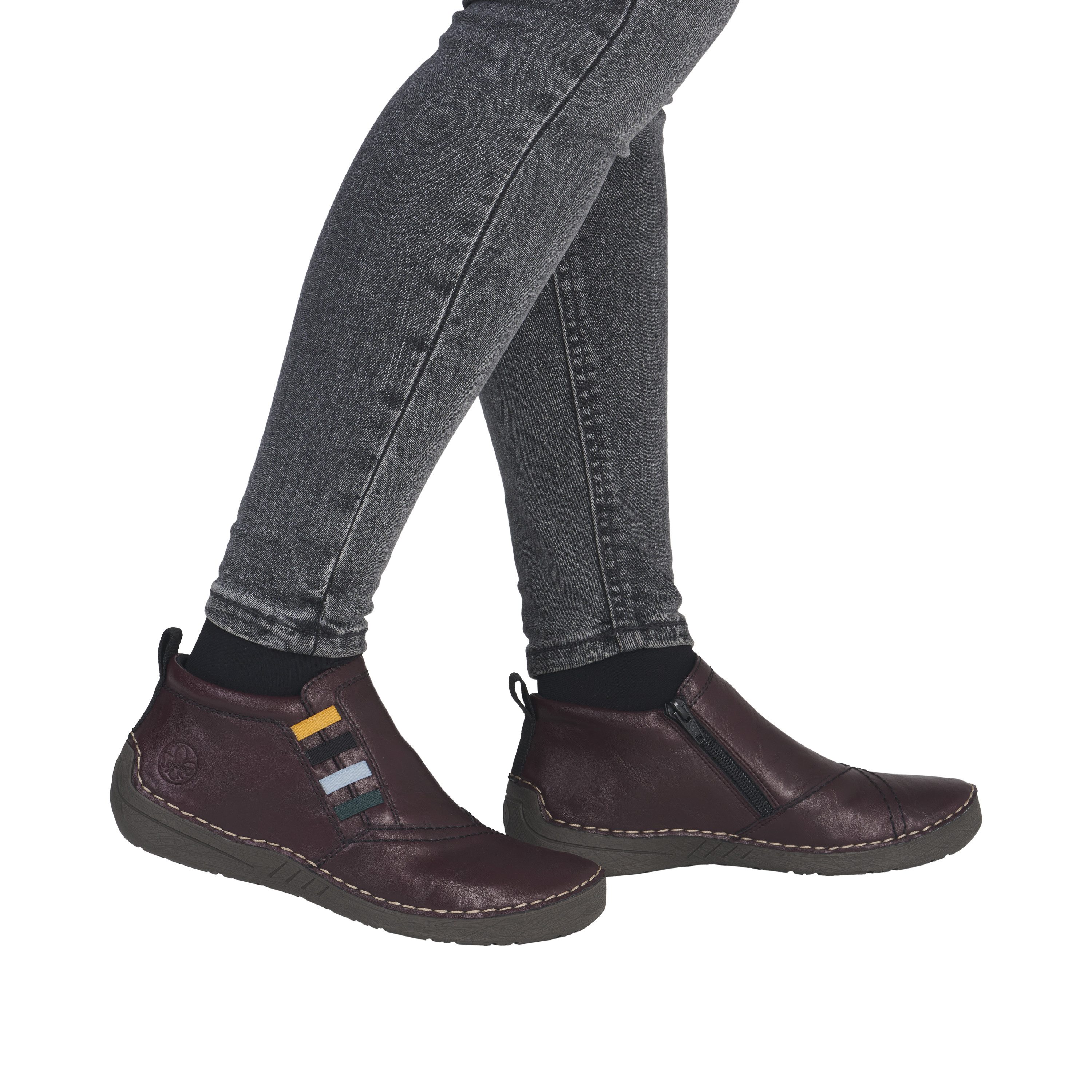 Rieker Schlupfboots Casual-Boots, Stiefelette, Schlupfboots mit Innenreißverschluss