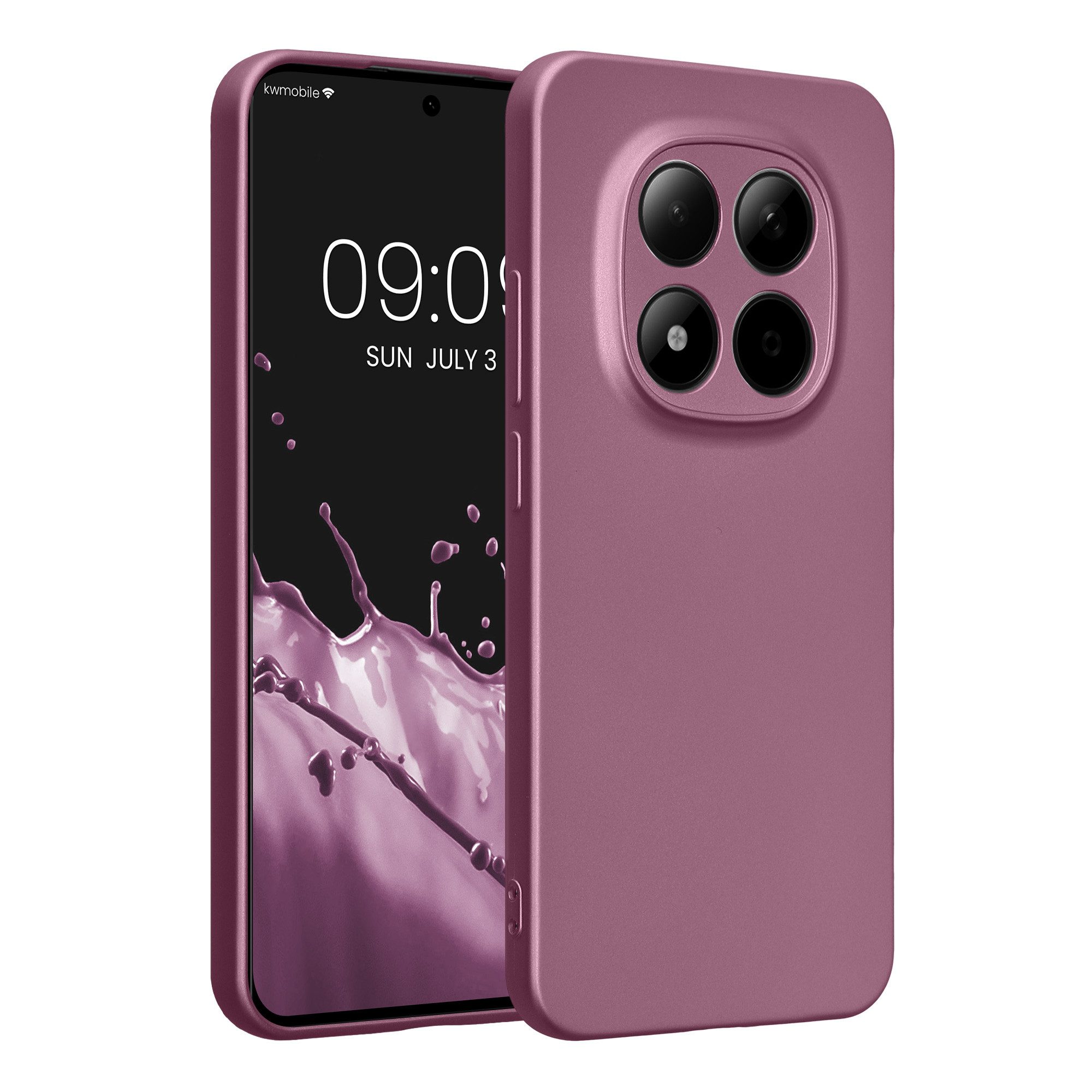 kwmobile Smartphone-Hülle Handyhülle für Xiaomi Redmi Note 15 Pro 5G Hülle, weiche Silikon Case metallisch schimmernd - Schutzhülle Cover
