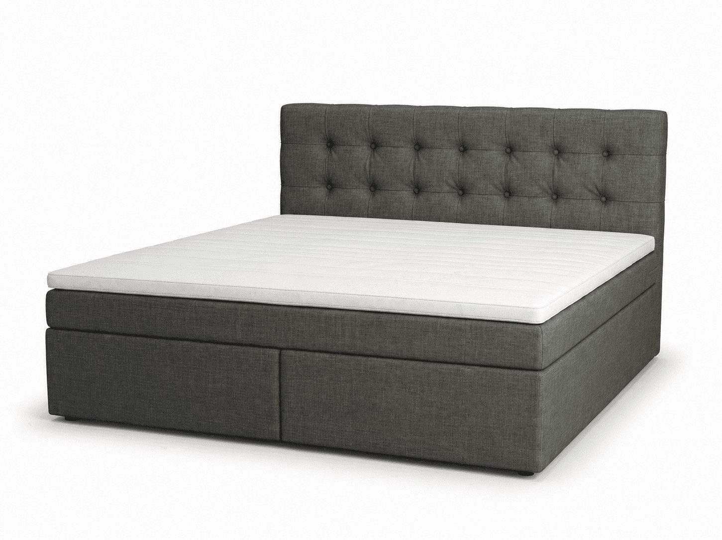 JVmoebel Boxspringbett Großes graues Boxspringbett 200 x 200 für Schlafzimmer, Made in Europa