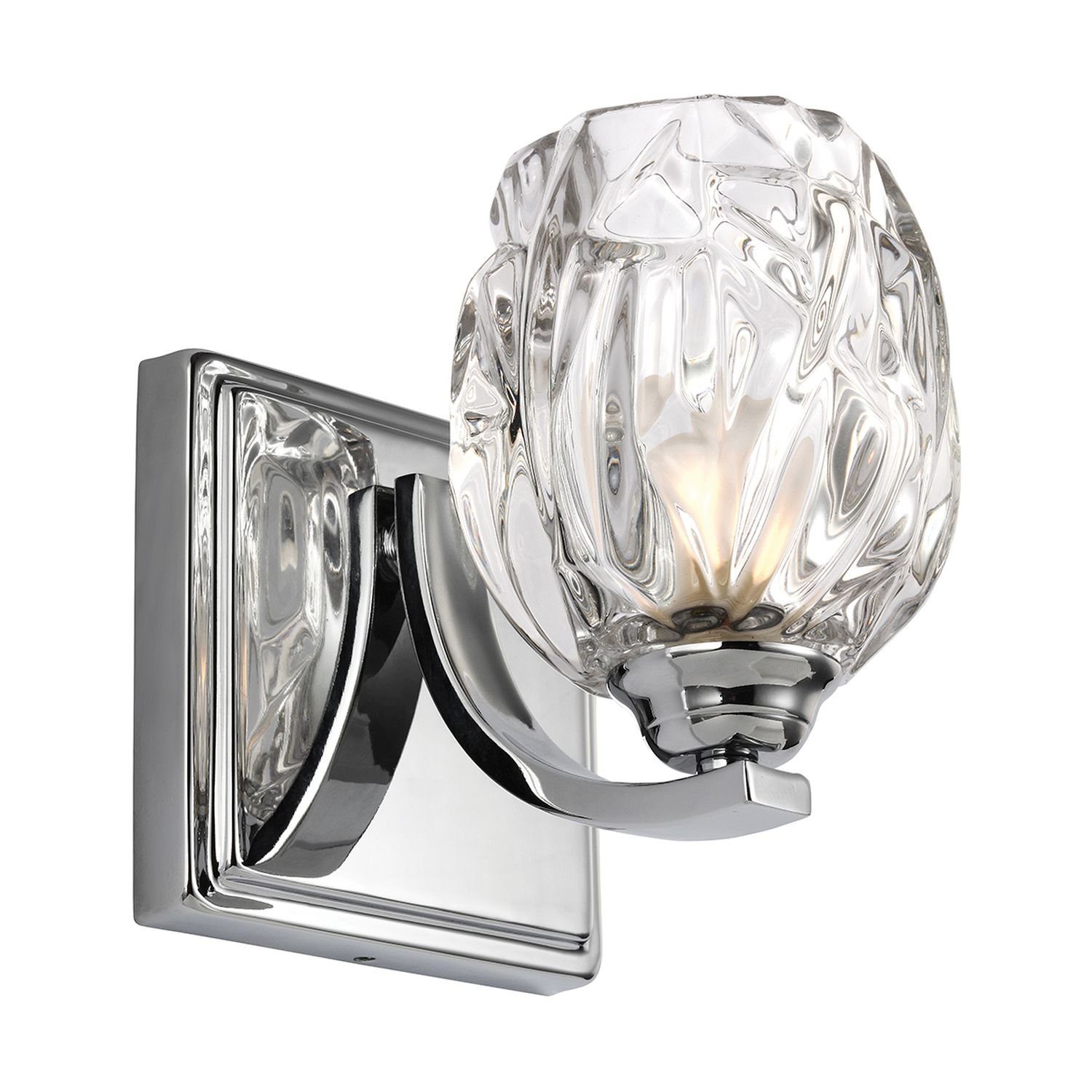 Metall K BOGAR, 3000 Licht-Erlebnisse Beleuchtung G9 320 Wandlampe wechselbar, Wandleuchte IP44 LED Modern lm Warmweiß, Glas