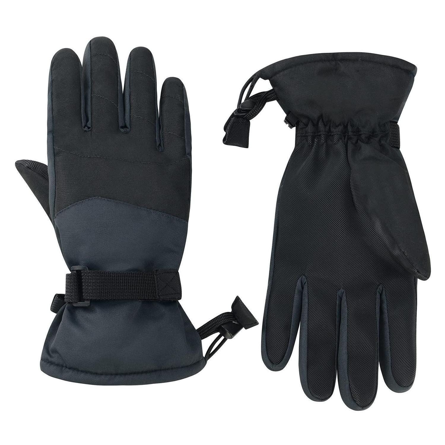 LuxusKollektion Multisporthandschuhe Kinder Winterhandschuhe Skihandschuhe wasserdicht schwarz (1-St)