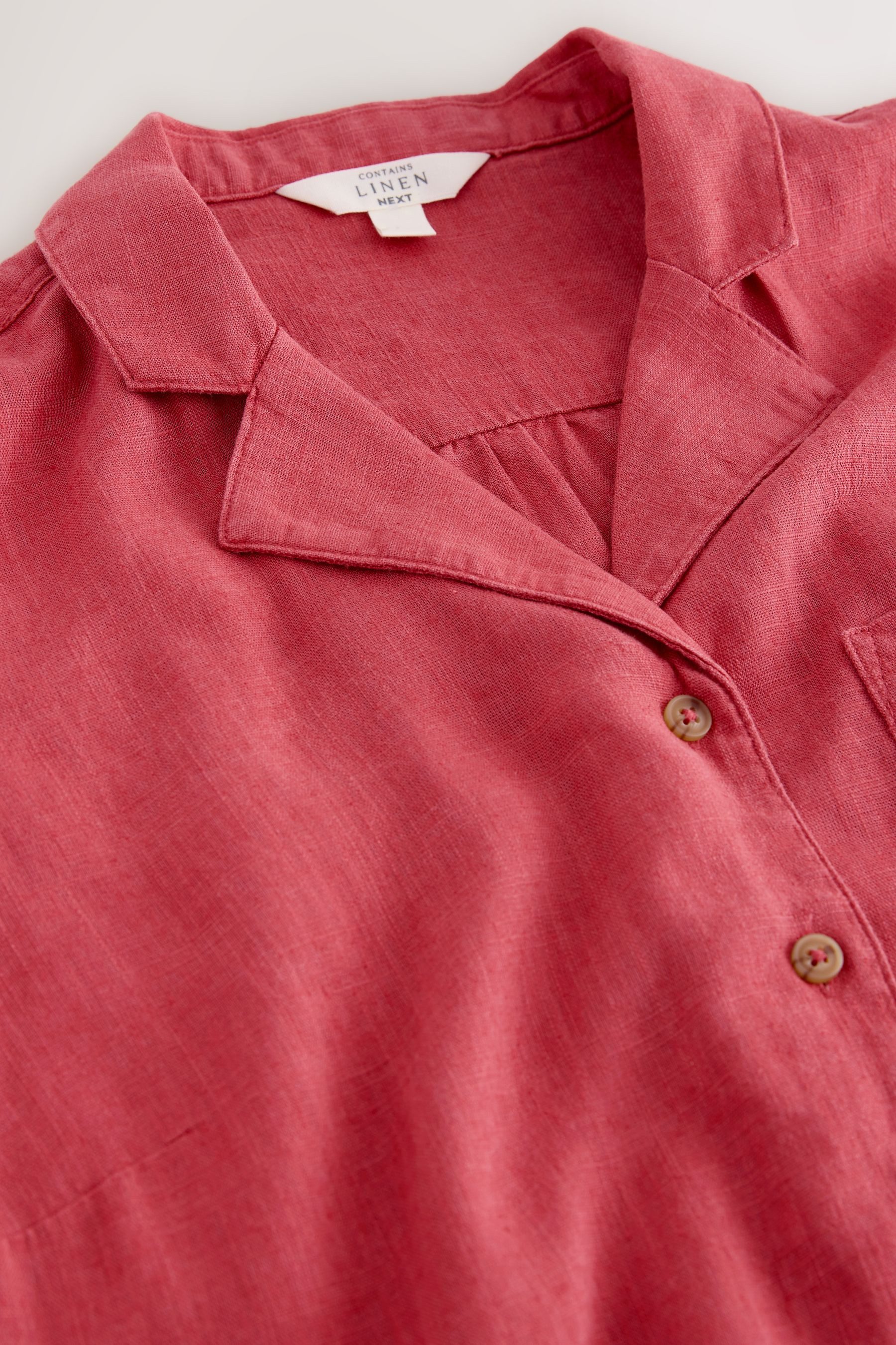 Next Hemdbluse Ärmellose Bluse mit Reverskragen und Leinenanteil (1-tlg)
