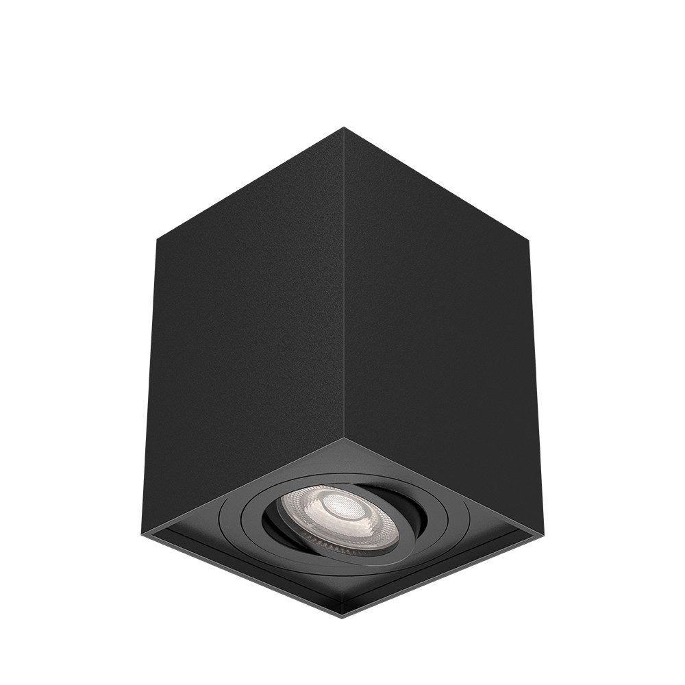 Braytron LED Deckenleuchte LED Aufbauspot schwenkbar rund quadratisch Aluminium GU10, ohne Leuchtmittel, GU10 Fassung, Schwenkbar, Pulverbeschichtet, Zeitlos