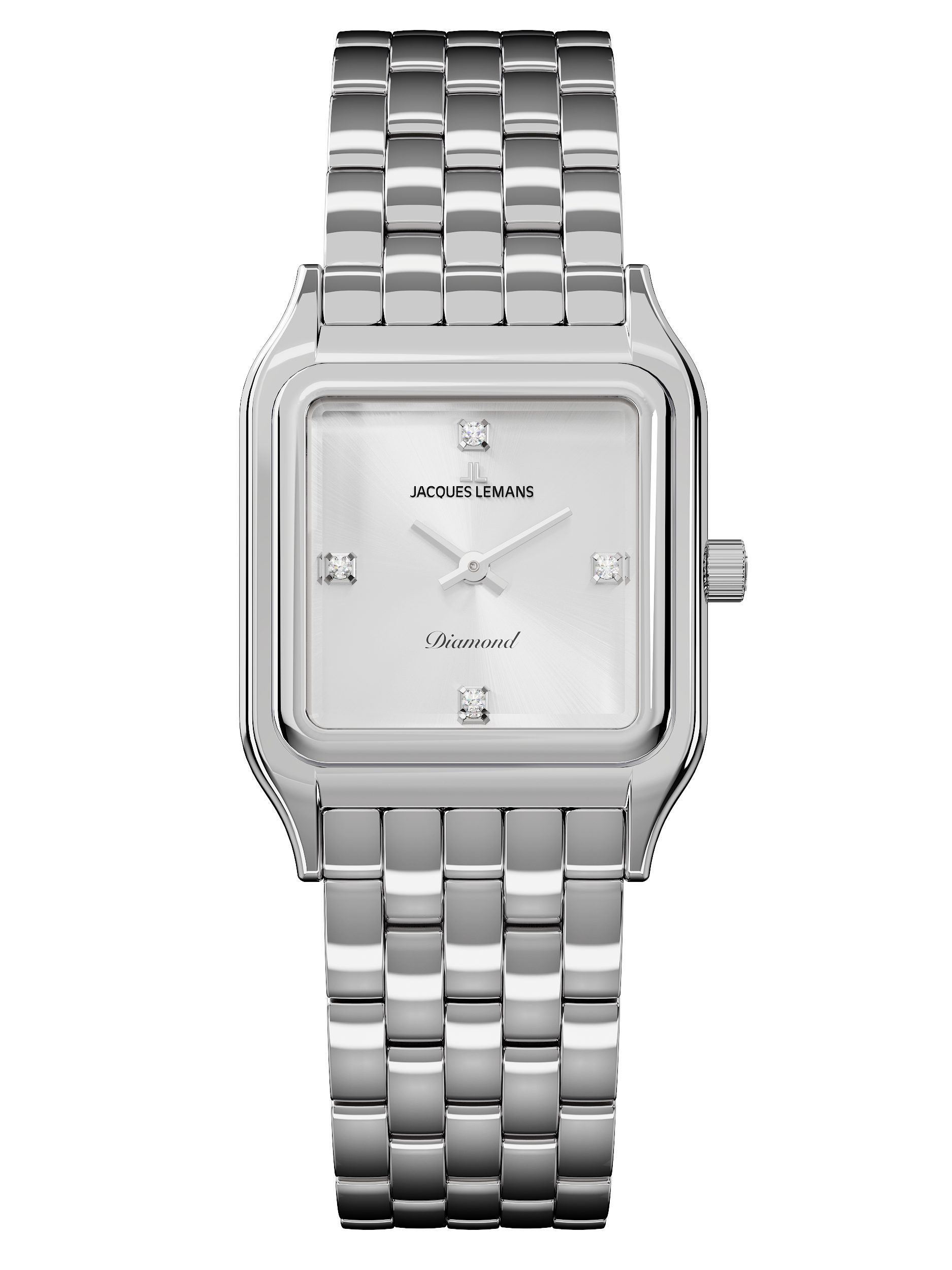 Jacques Lemans Quarzuhr Antwerpen Diamond D-14A, Armbanduhr, Damenuhr, Edelstahlarmband, Lab Grown