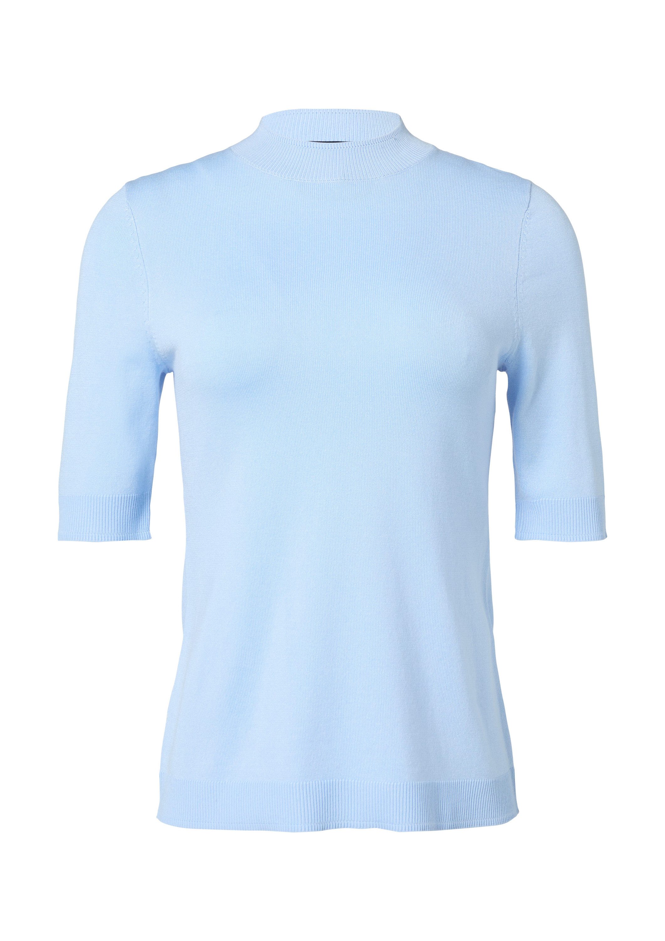 comma Kurzarmpullover Strickpullover Schmaler Feinstrick-Pullover mit günstig online kaufen