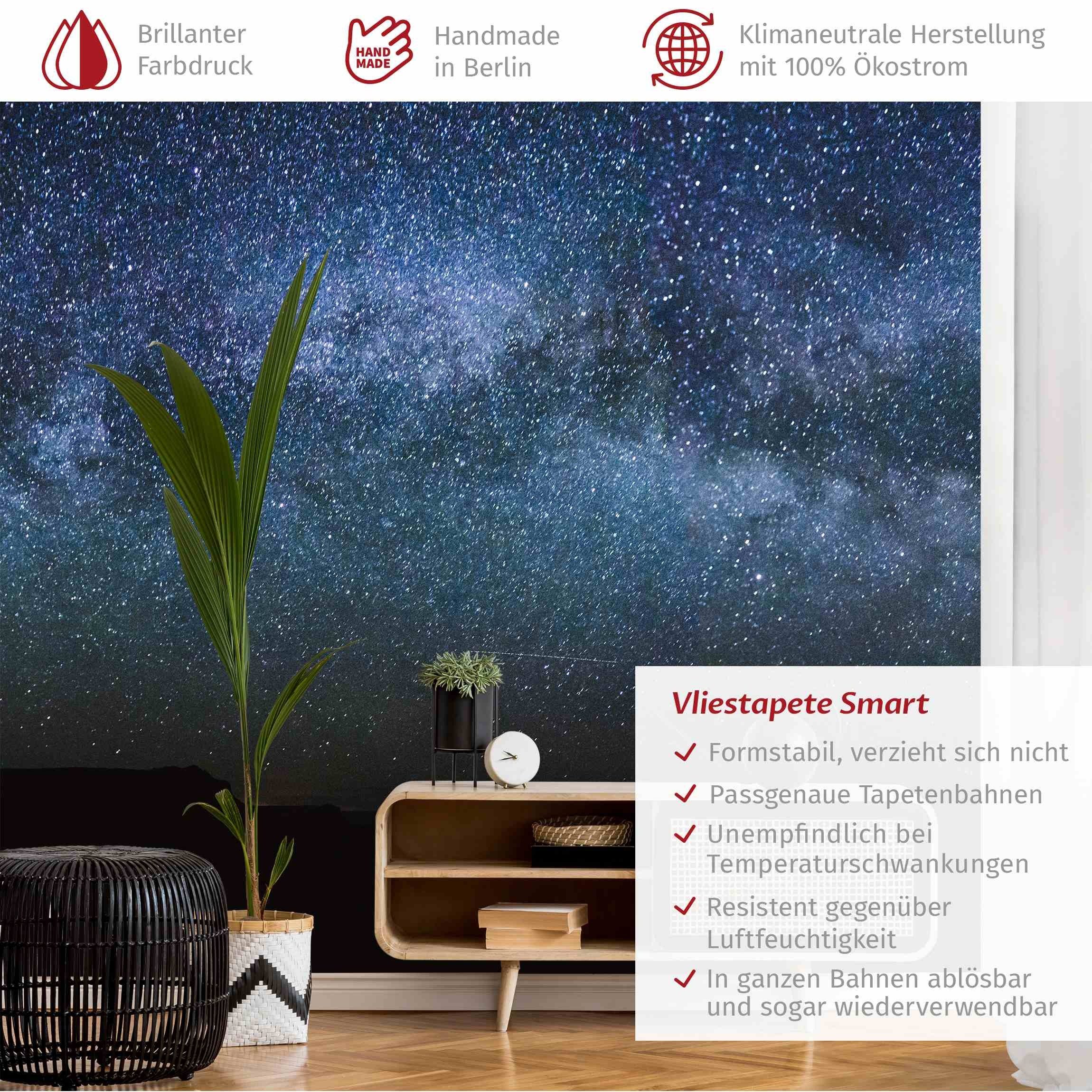 Bilderdepot24 Fototapete Natur Leuchtende Sternenhimmels Weltall günstig online kaufen