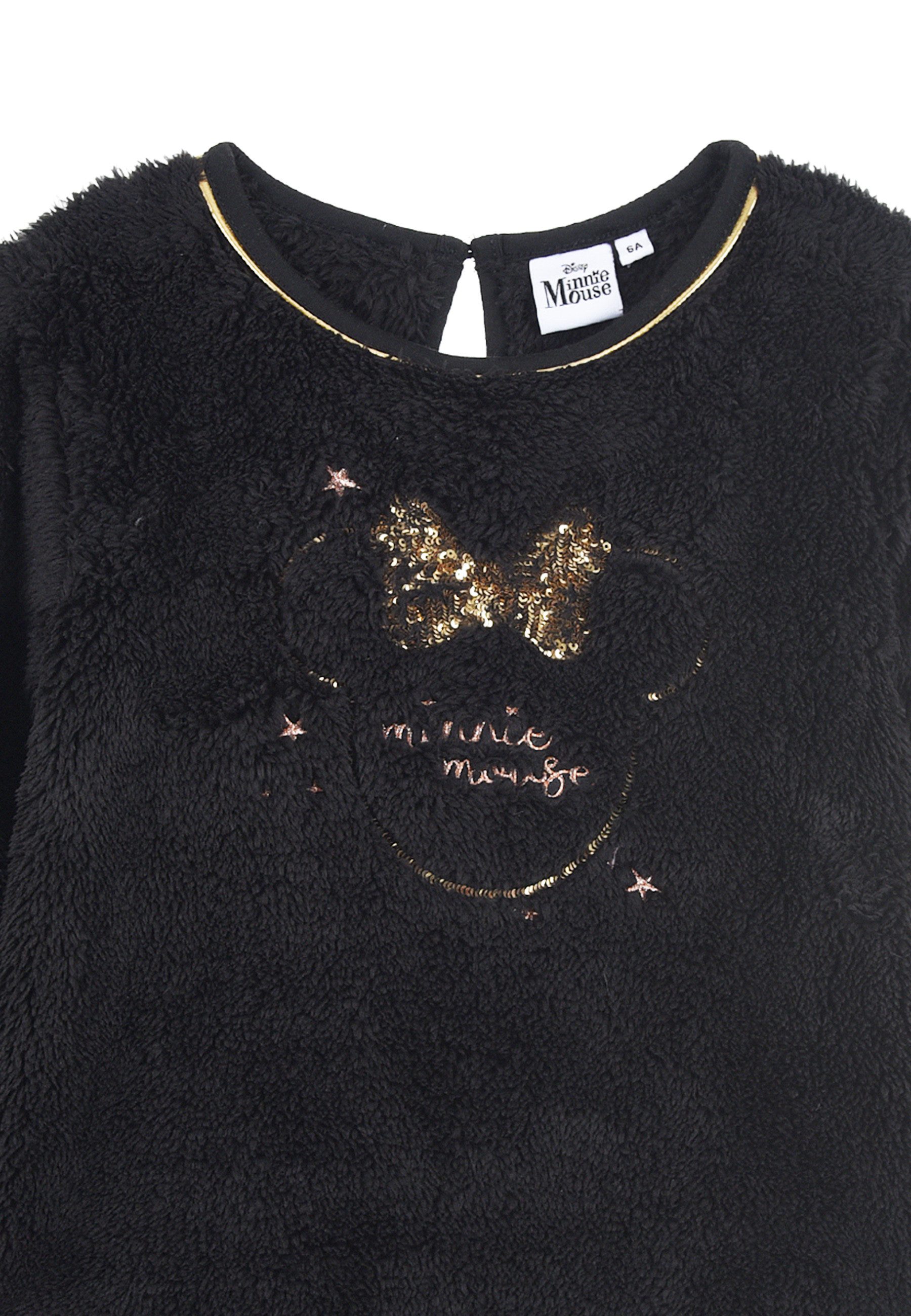 Disney Minnie Mouse Sweatshirt Kinder Mädchen Fleece Pullover Sweater mit Pailletten Mini Maus