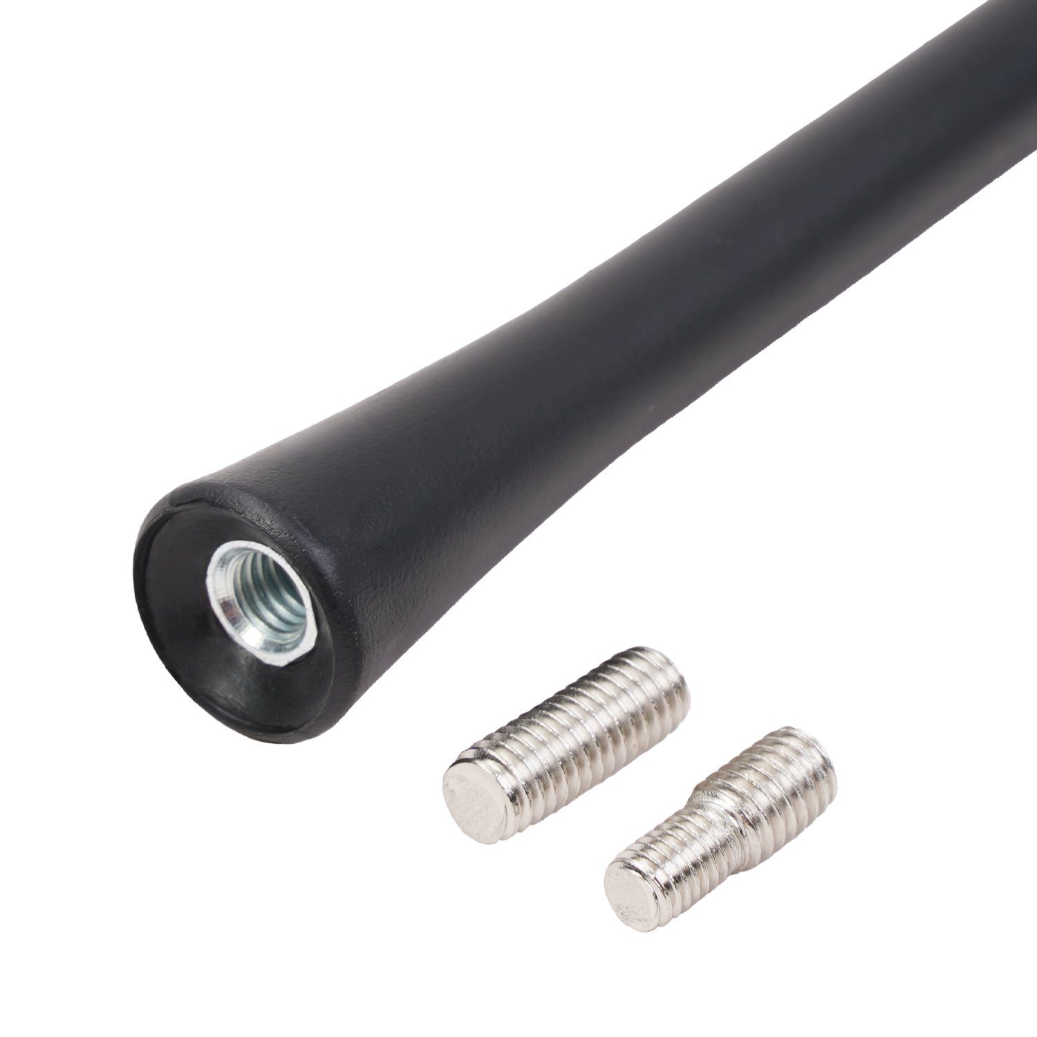 AIV Ersatz-Antennen-Stab M5/M6 23cm Schwarz Autoradio-Ersatzantennenstab (AM,FM,UKW,Radio), M5 M6-Gewinde Adapter Fiberglas Antenne AM FM UKW Auto-Radio