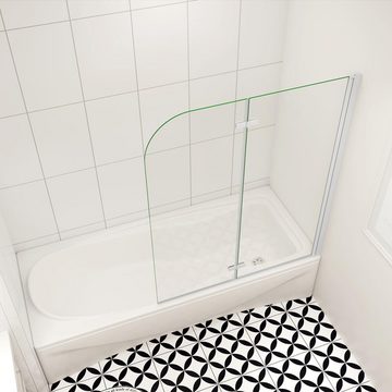 duschspa Badewannenaufsatz 6mm 2-teilig ESG Nano Glas Trennwand Faltwand Duschabtrennung, Einscheibensicherheitsglas, (Set), Glas, Nano Glas