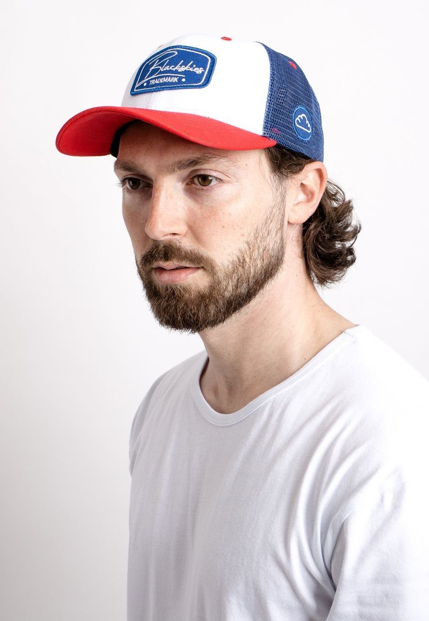 Blackskies Baseball Cap Race Baseball Cap Weiß-Blau-Red