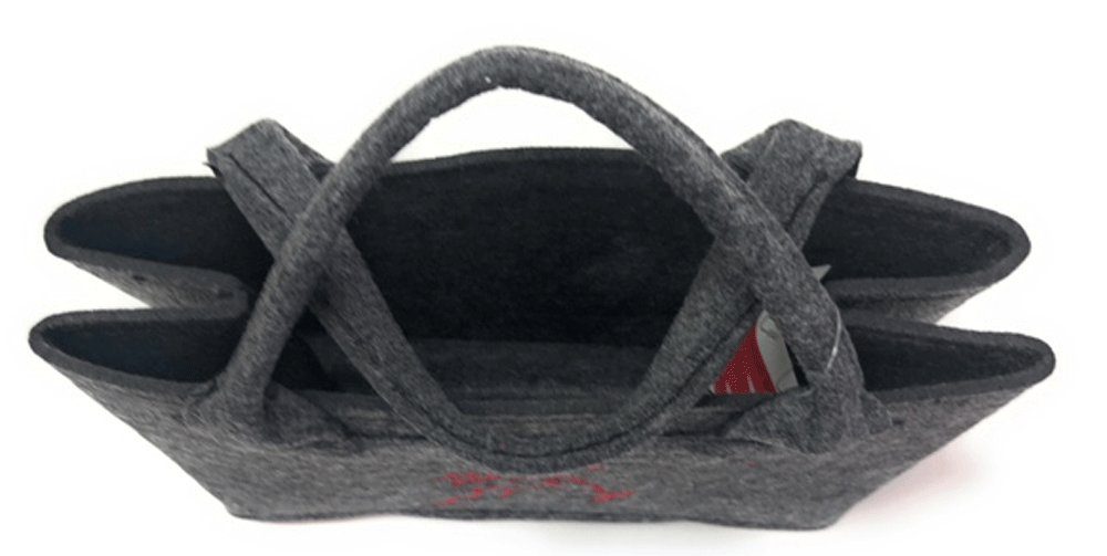 Witzgall Einkaufsshopper Filztasche dunkelgrau Hirsch Berge rot