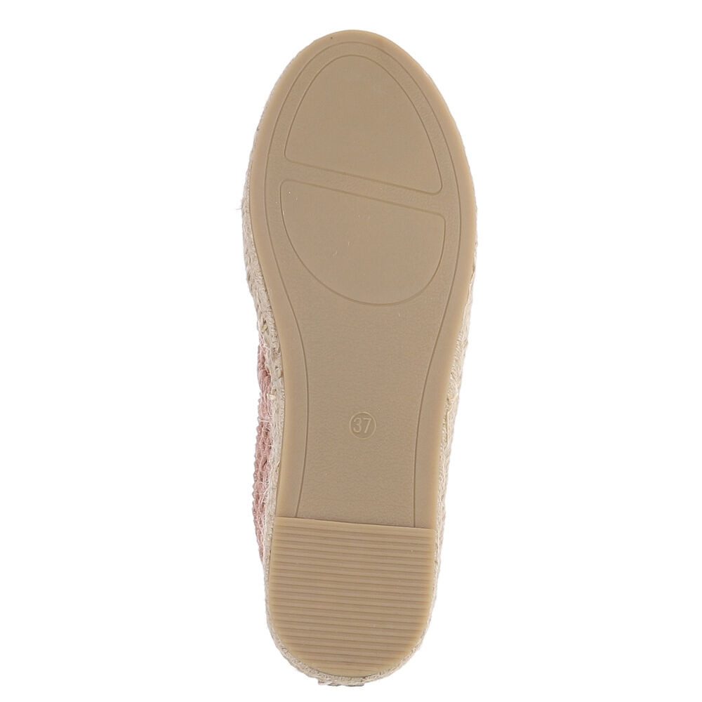 Ital-Design Damen Espadrille Slipper mit Flechtdetail Slipper (91971210) Blockabsatz Mokassins in Altrosa