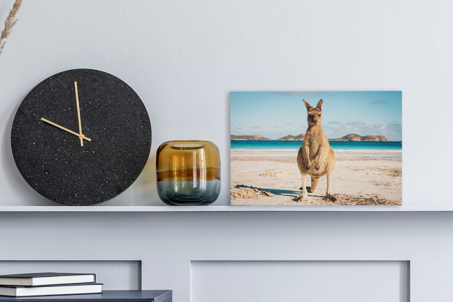 Wanddeko, Australien, Aufhängefertig, Känguru - Strand (1 Wandbild St), cm Leinwandbilder, Leinwandbild 30x20 OneMillionCanvasses® -
