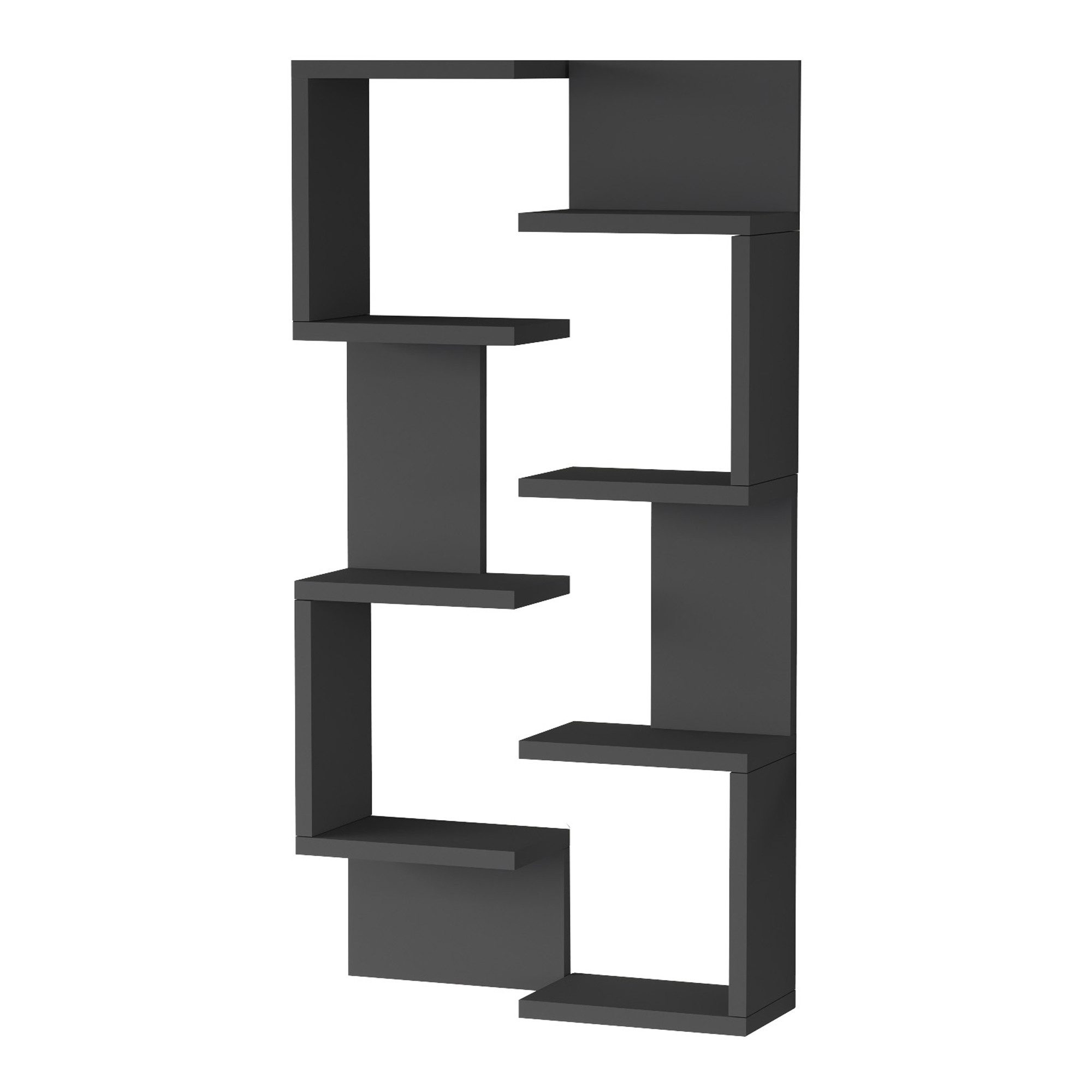 en.casa Wandregal, 2-er Set, »Omn« 93 x 24 x 15 cm Anthrazit