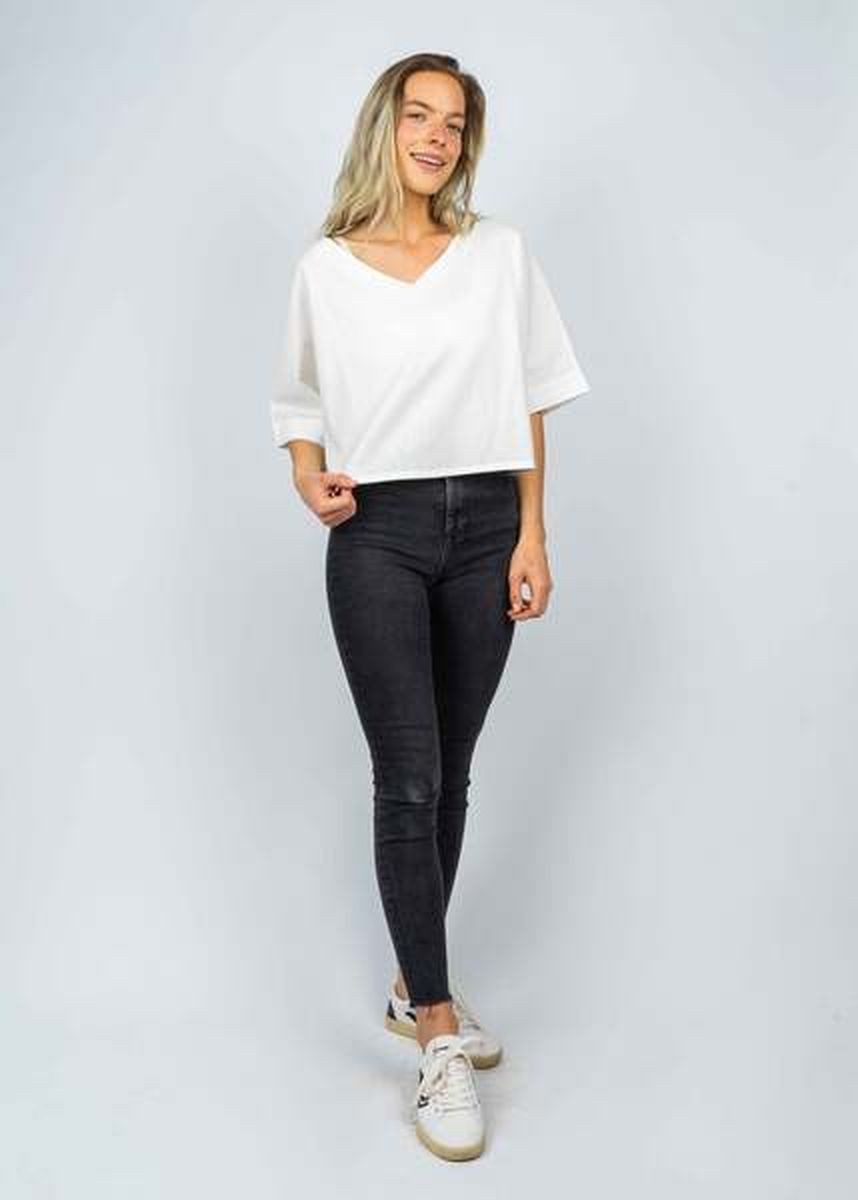 Noorlys Kurzarmbluse Damen AYA White