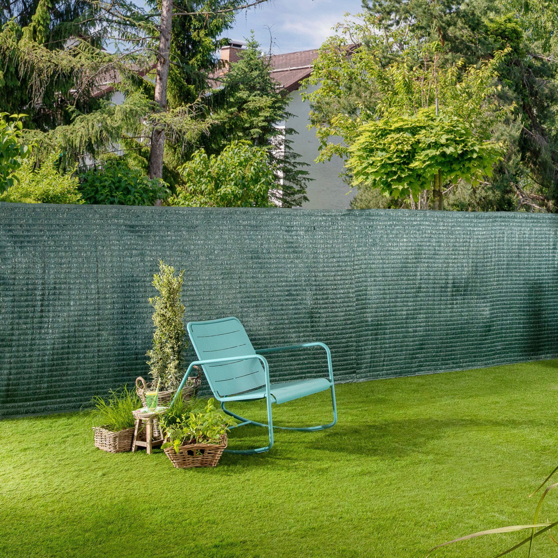 Windhager Sichtschutzzaunmatten, langlebiger Kunststoff in gewebter Bastoptik, L: 3 m