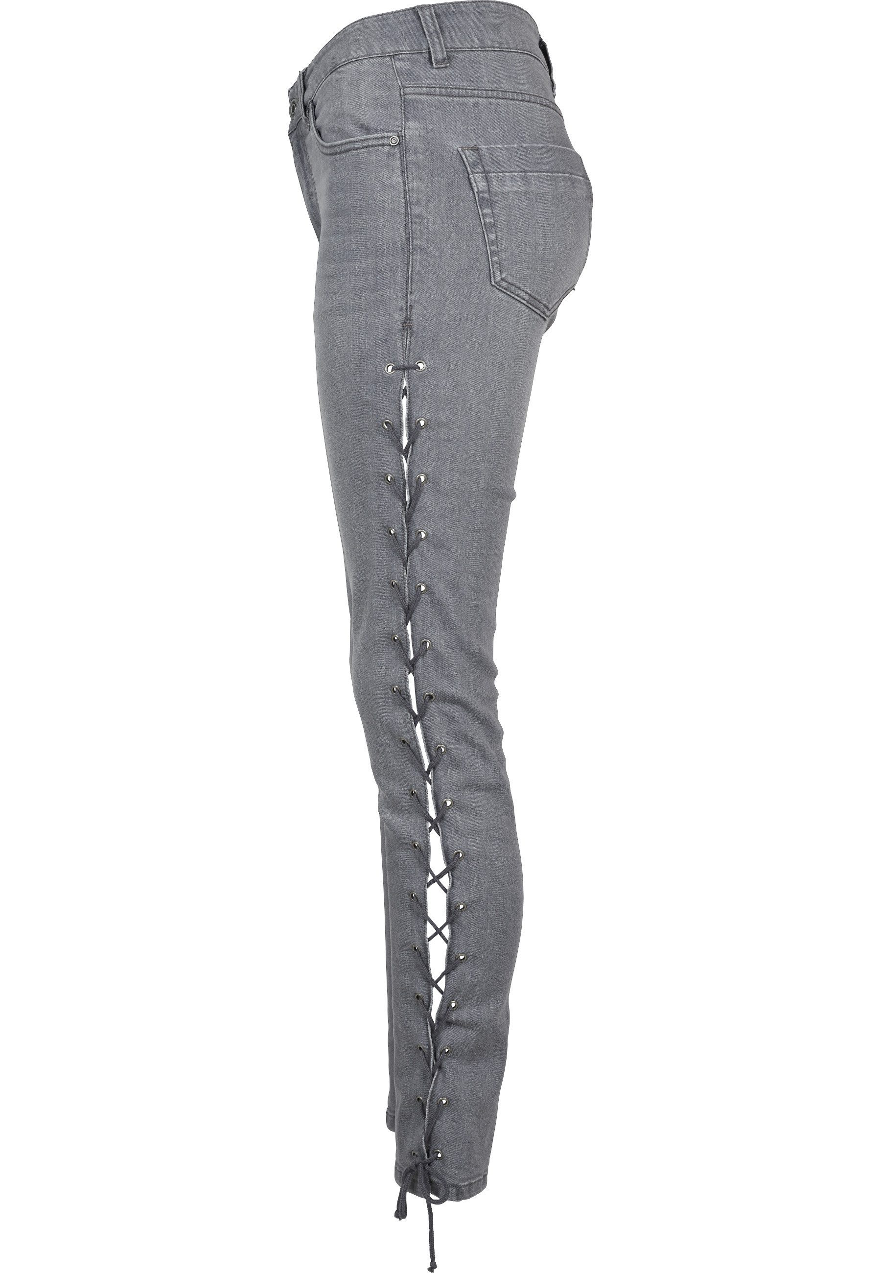 URBAN CLASSICS Bequeme Jeans Urban Classics Damen Ladies Denim Lace Up Skinny Pants (1-tlg)