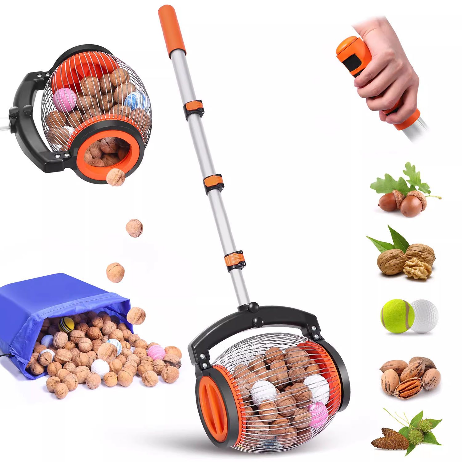 Obstpflücker Kirschpflücker Teleskopstiel Obstsammler