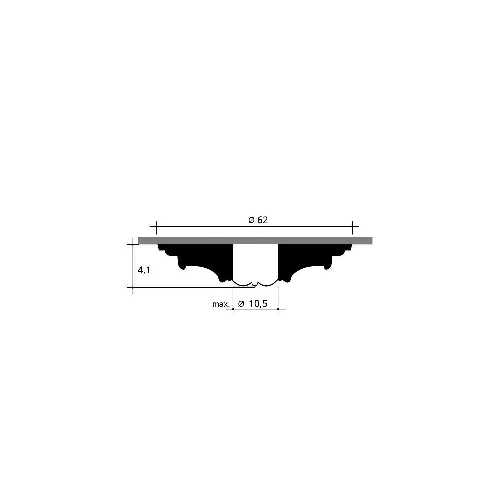 Durchmesser Klassisch Stuckrosette, 1 St., Decor Zierelement, Deckenelement, cm), 62 Zeitlos Decken-Rosette R76 Stil: Deckenrosette, Orac / Medallion, vorgrundiert, weiß, (Rosette,