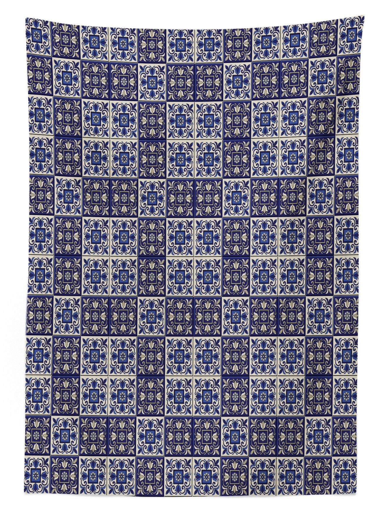 Abakuhaus Tischdecke Außen Bereich Azulejos marokkanisch Waschbar Klare Für den Squares Farbfest Farben, geeignet