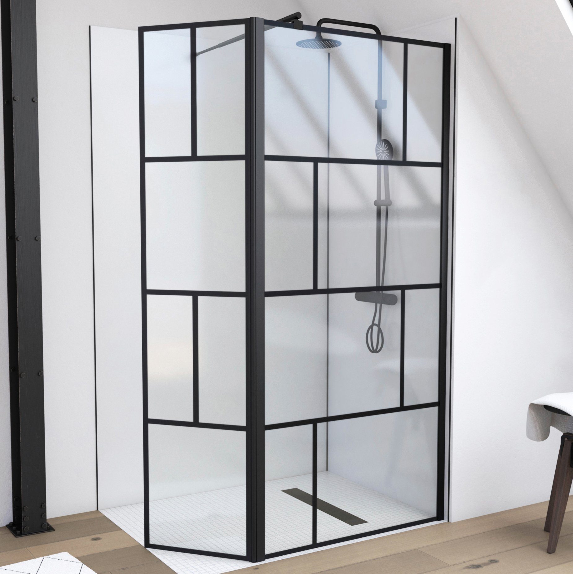 Marwell Walk-in-Dusche Bricks, Einscheibensicherheitsglas, (3 tlg), günstig online kaufen
