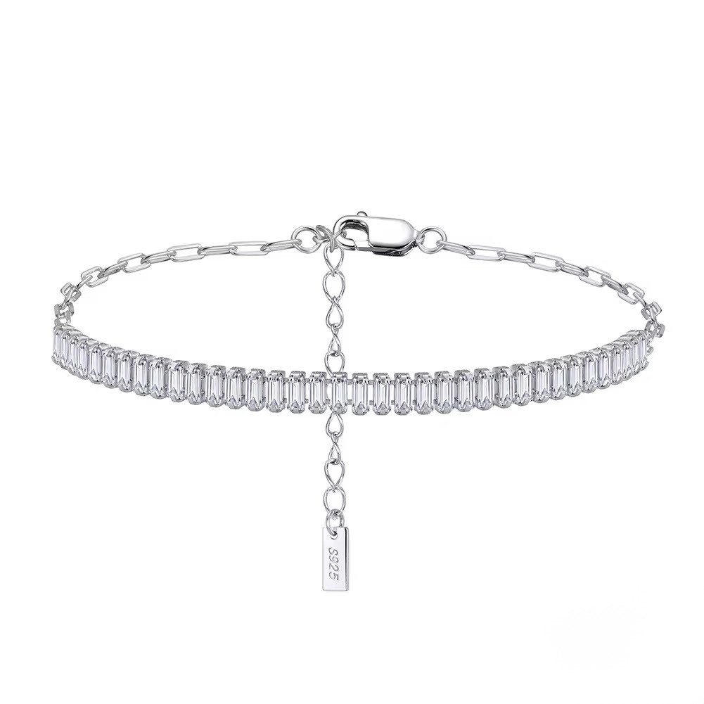 ROUGEMONT Silberarmband Elegantes Damen Armband im Baguette Stil 925 Sterling Silber, Hypoallergen für empfindliche Haut