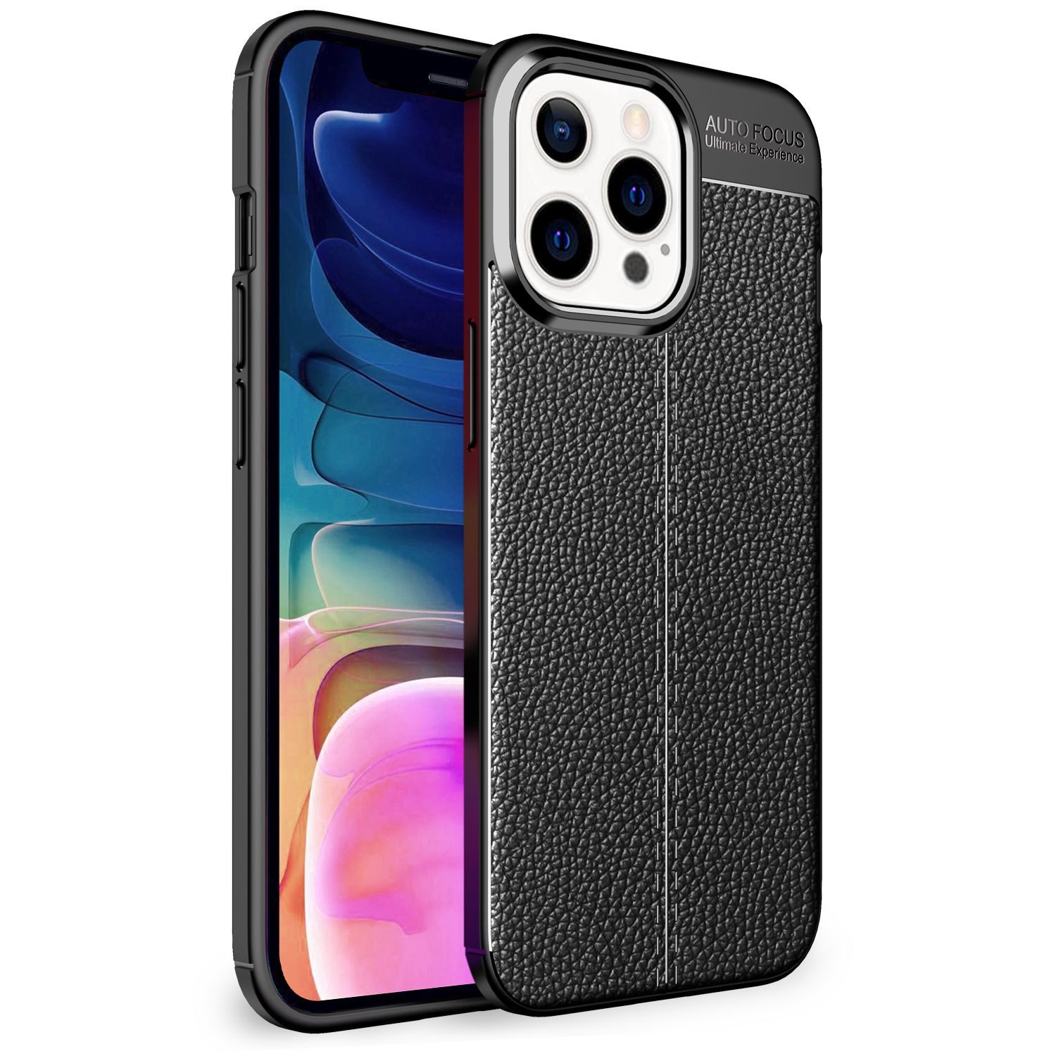 Nalia Smartphone-Hülle Apple iPhone 13 Pro Max 17 cm (6,7 Zoll), Leder-Look Silikon Hülle / Anti-Fingerabdruck / Kratzfest / Rutschfest
