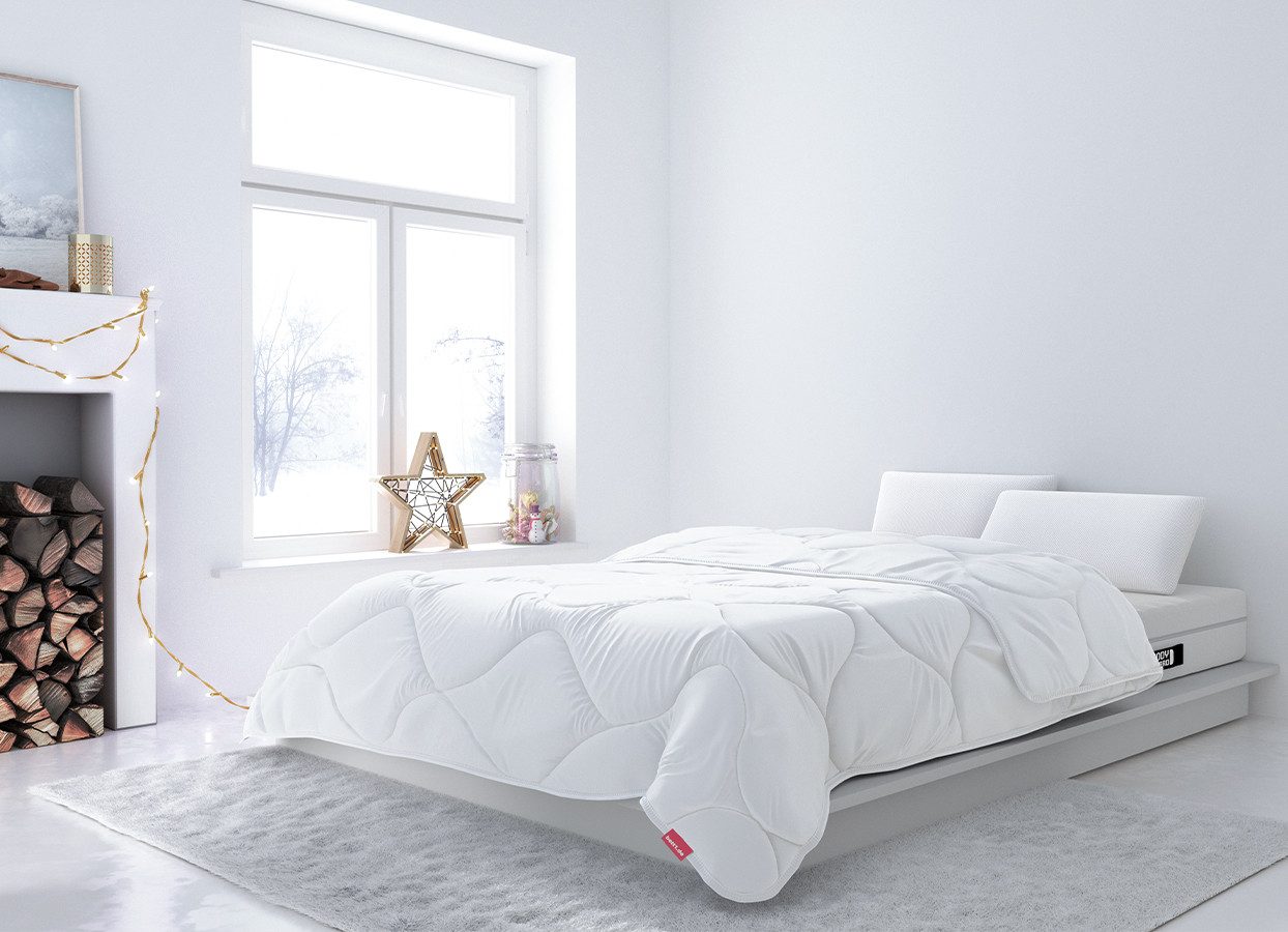 bett1.de Baumwollbettdecke BODYGUARD® Winterbettdecke, warme Decke, Bezug: 100% Baumwolle, Füllung: 100% Polyester, waschbar bei 40 °C