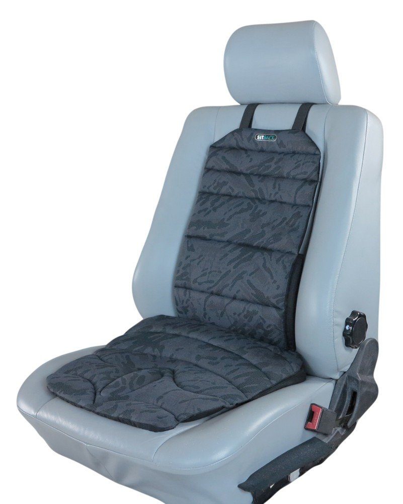 SITBACK Sitzkissen Basic Light Autositzauflage mit Klimamatte, Sitzauflage  Klimamatte Lordosenkissen Autozubehör Sitzschoner