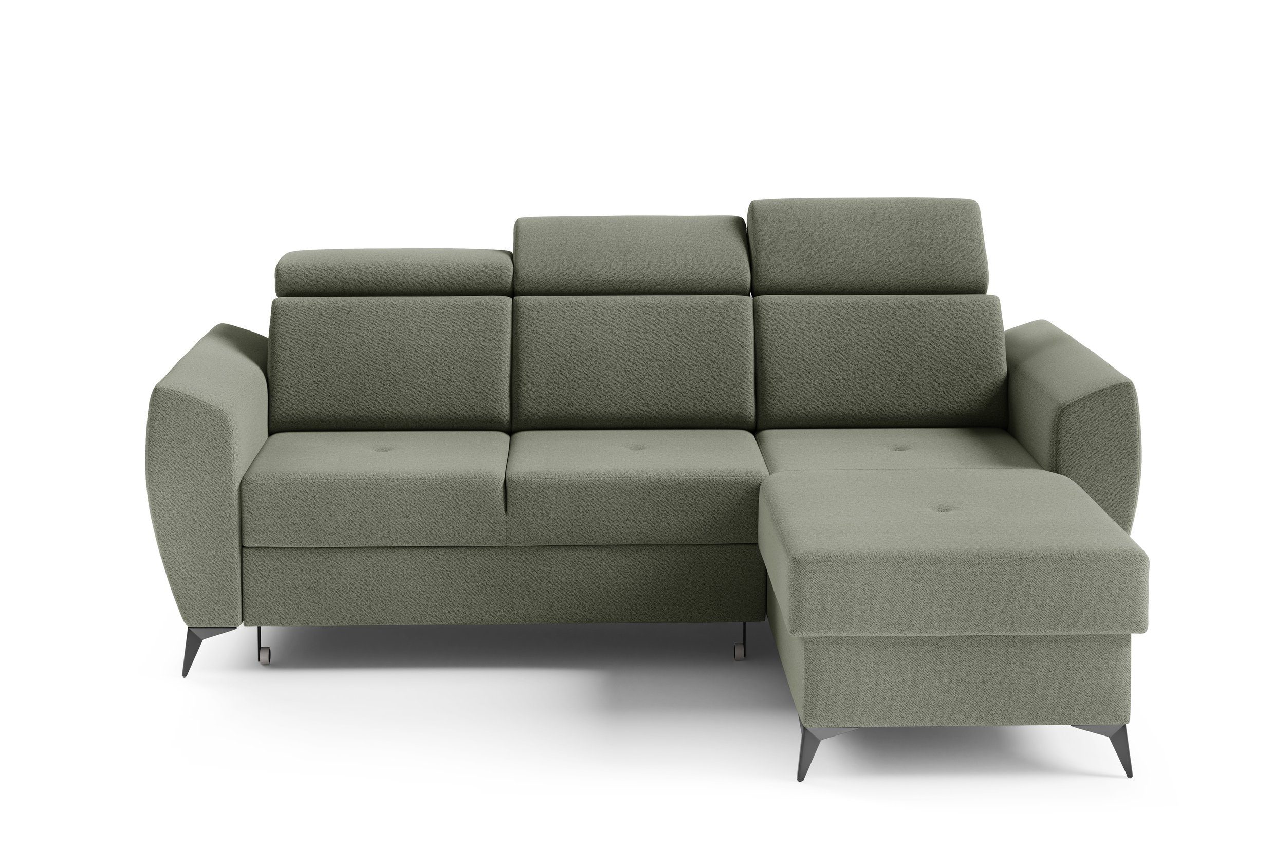 MOEBLO Ecksofa TESLIN I, Couch cm, und 235x93-109x176 Bettkasten Eckcouch Schlafsofa L-Form (BxHxT): Sofagarnitur - Wohnlandschaft Schlaffunktion mit Sofa universelle Bettfunktion, für mane Wohnzimmer, mit