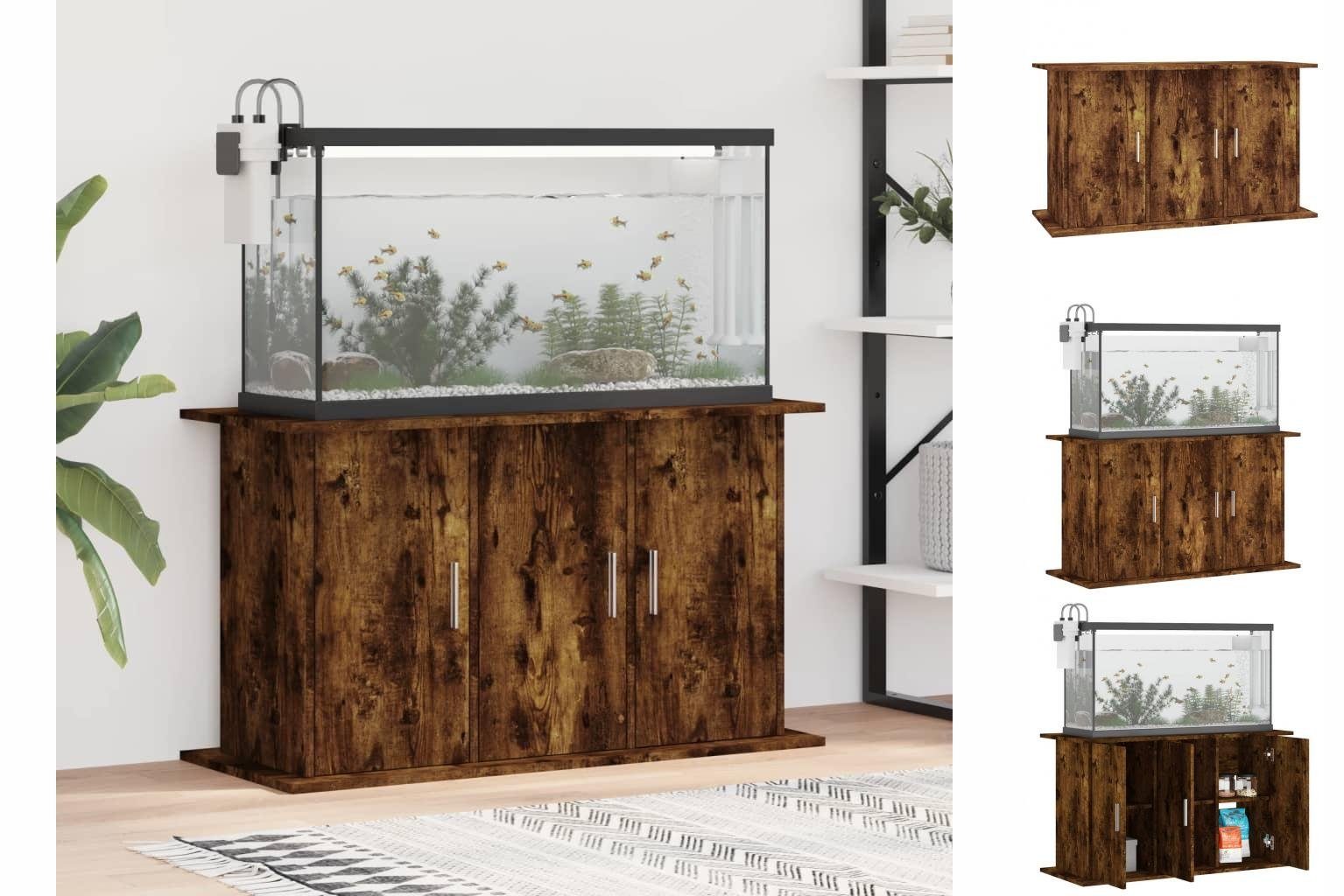 vidaXL Aquariumunterschrank Aquariumständer cm Aquarium 101x41x58 Räuchereiche Holzwerkstoff Unter