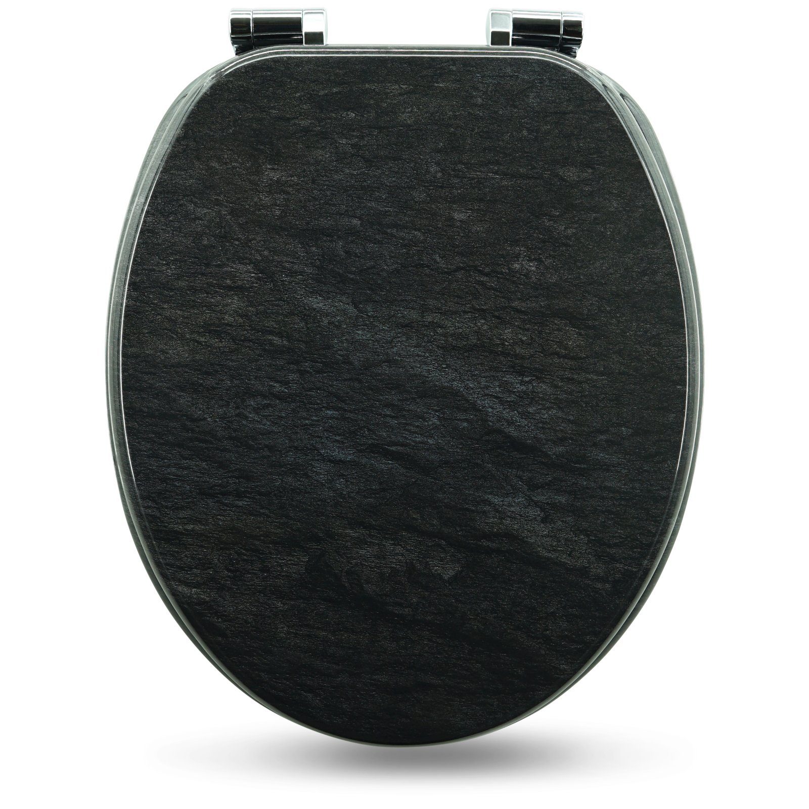 Sanfino WC-Sitz "Granit" Premium Toilettendeckel mit Absenkautomatik aus Holz, mit schönem Stein-Motiv, hohem Sitzkomfort, einfache Montage