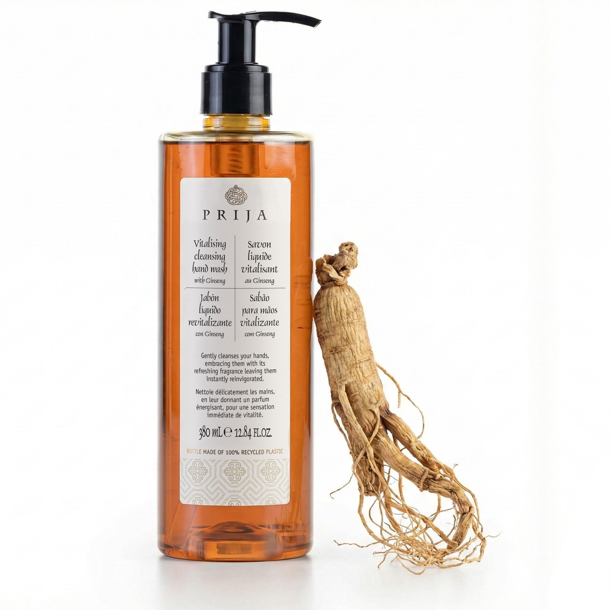PRIJA Flüssigseife PRIJA Flüssigseife mit Ginseng-Extrakt, VEGAN, 380 ml, 1-tlg.