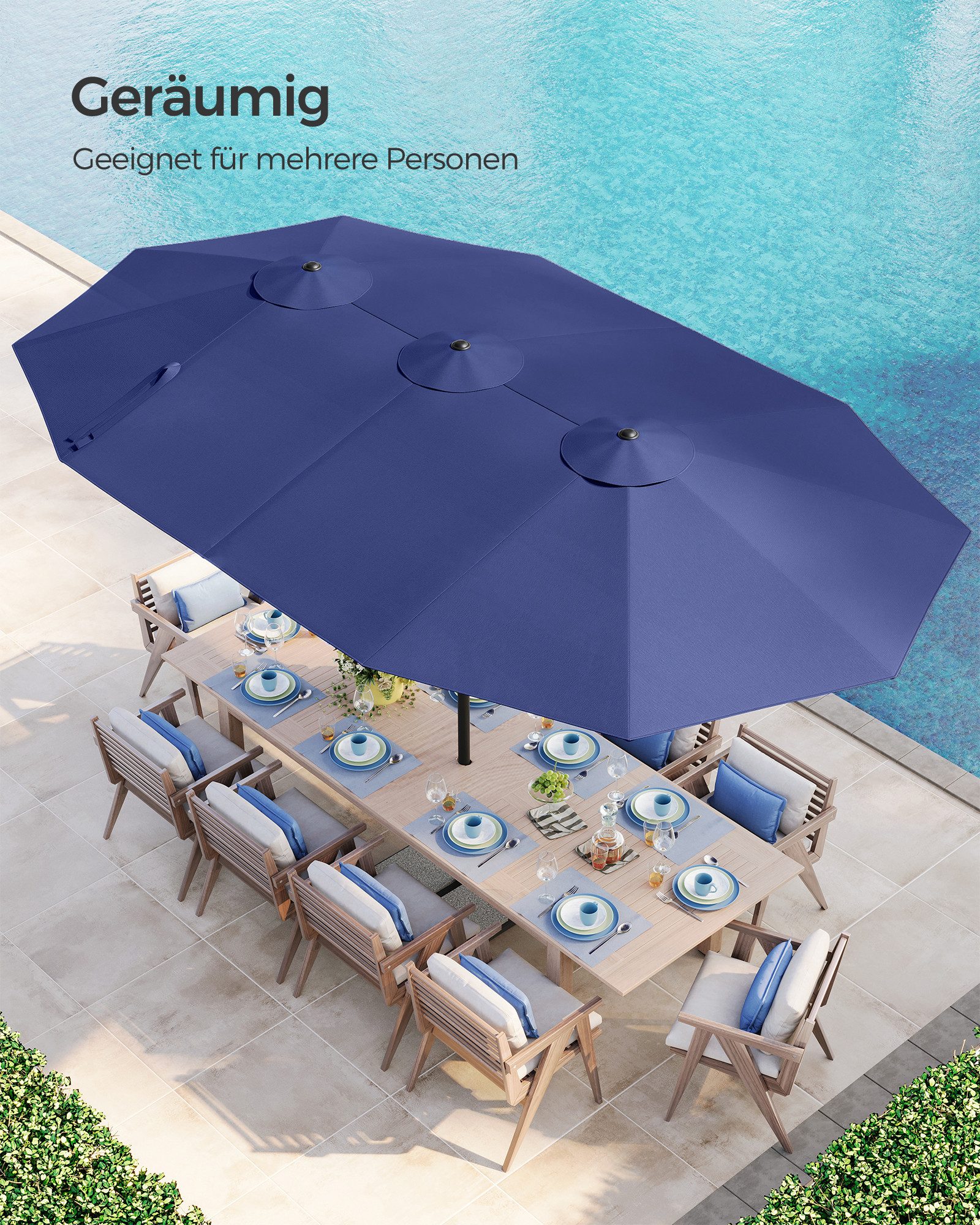 SONGMICS Sonnenschirm, LxB: 460x270 cm, extra günstig online kaufen