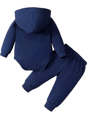 LAPA Body & Hose Blauer Baumwollanzug für Baby Jungs (2-tlg) Breif druck