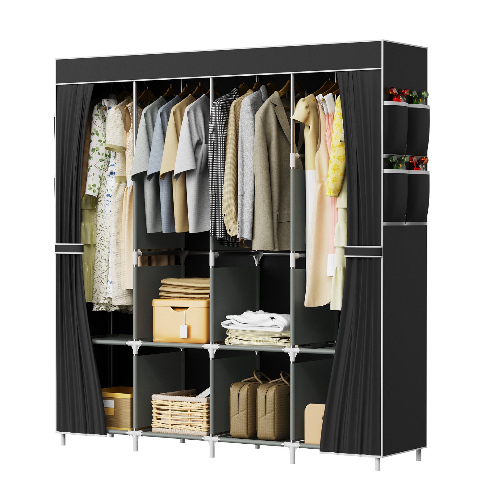 loefme Kleiderschrank Kleiderschrank Stoffschrank Stoffkleiderschrank Schla günstig online kaufen