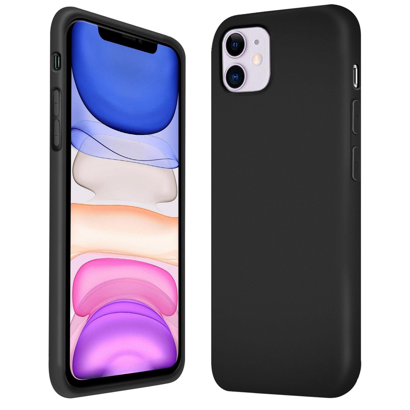 CoolGadget Handyhülle Silikon Case für das iPhone 11 Slim TPU Cover 6,1 Zoll, Weiche Schutz Hülle mit Innen Fleece aus Stoff Handy Tasche