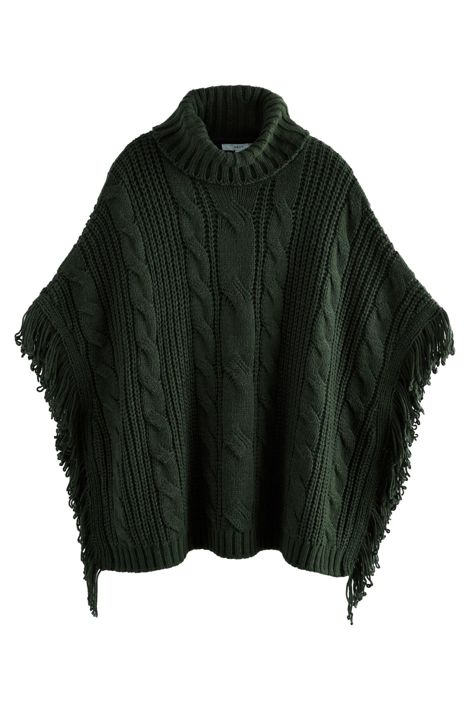 Next Strickponcho Cape-Strickjacke mit Rollkragen, Fransen günstig online kaufen