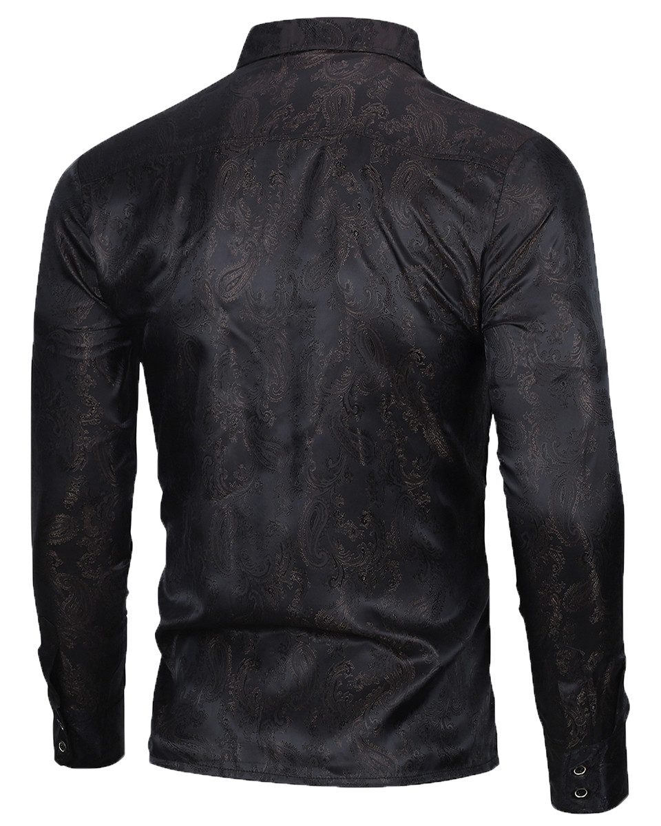 Allthemen Langarmhemd mit Stickerei Herren Freizeithemd florales Muster dün günstig online kaufen