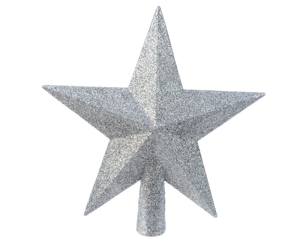 Kaemingk Christbaumspitze, Christbaumspitze Stern mit Glitzer 19cm Kunststoff - Nebelblau