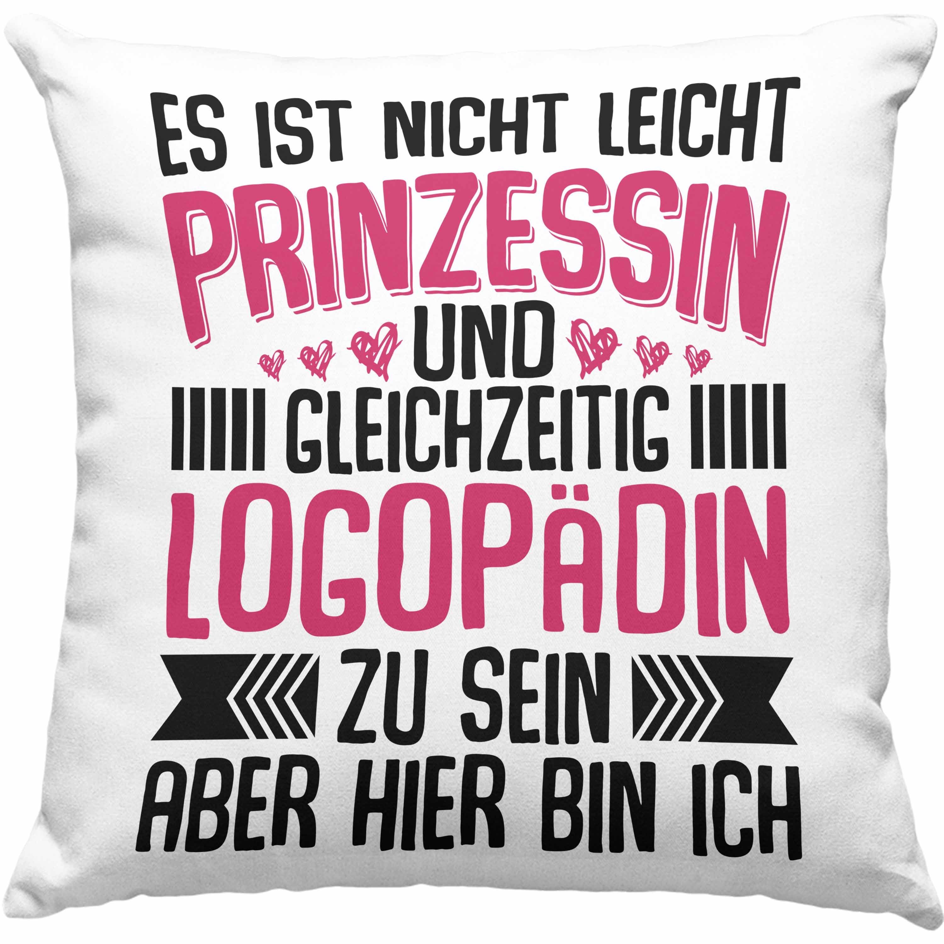 Trendation Dekokissen Trendation - Logopädin Spruch Kissen Geschenk Logopädie Dekokissen mit Füllung 40x40 Grau