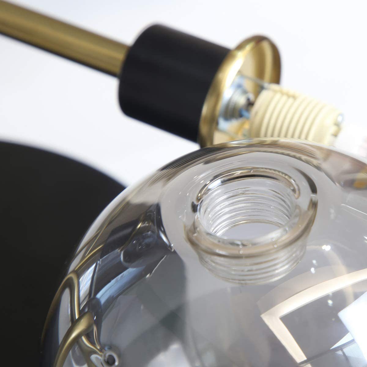 ZMH Deckenleuchte 5-flammig G9 Glas Metall Retro, inkl. 5 LED, LED wechselbar, Warmweiß, austauschbare G9-Leuchtmittel – Bild 5 von 5