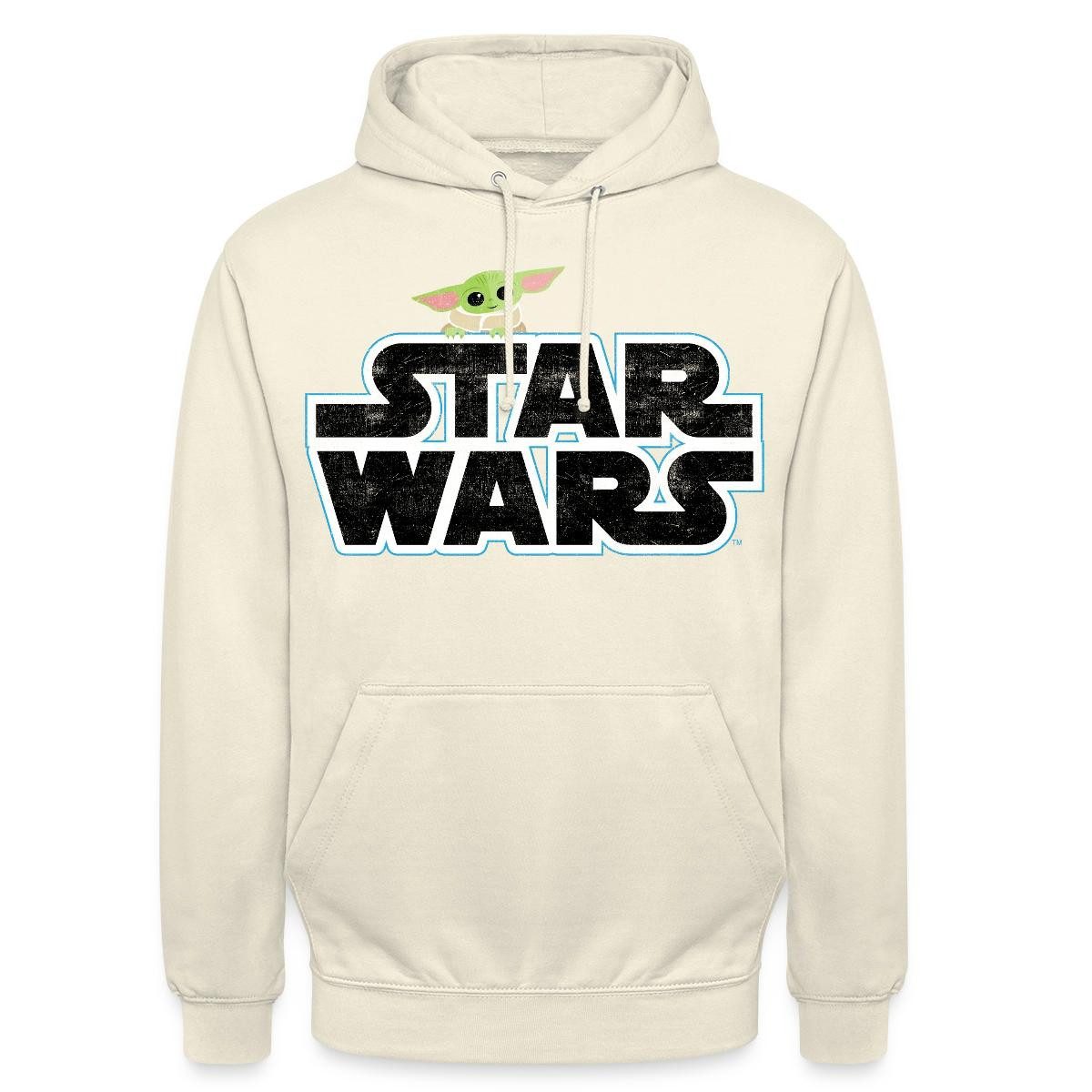 Hoodie Star Wars: Mandalorian Schriftzug Mit Grogu Unisex Hoodie