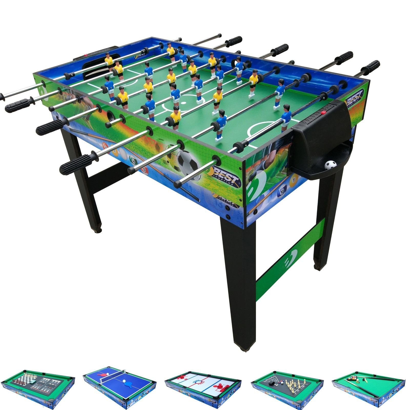 Best Sporting Multifunktionstisch Kinder 10 in 1 - Multi Kickertisch Kinder mit 10 Spielen