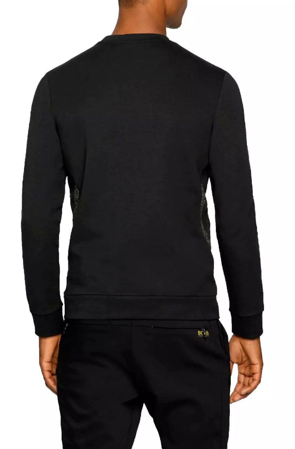 BOSS Sweatshirt Salbo Iconic Pixel-Print auf der Brust, pixelierte Seitenstreifen