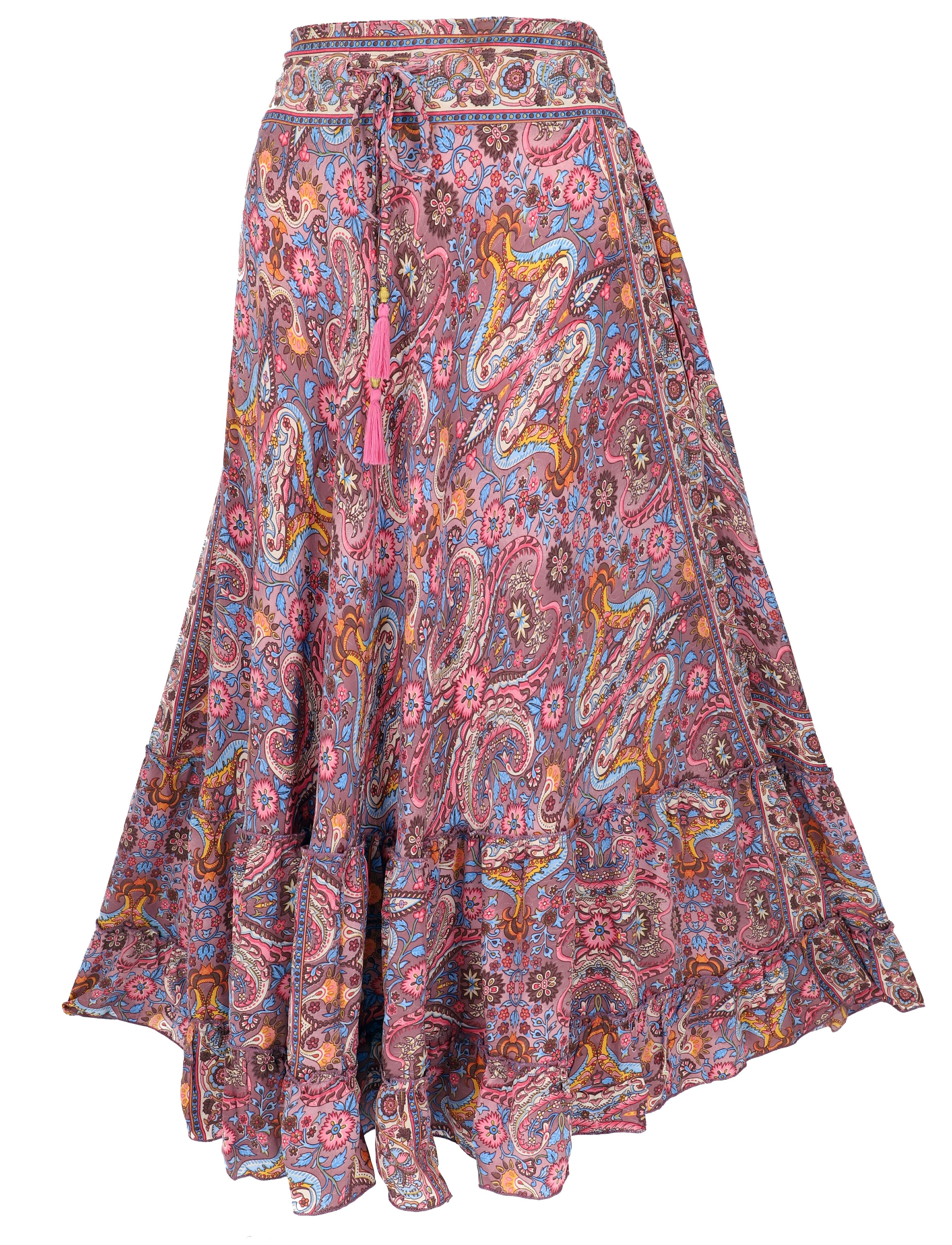 Guru-Shop Minirock Langer Boho Stufenrock, Maxirock Hippie chic,.. alternative Bekleidung – Bild 4 von 5